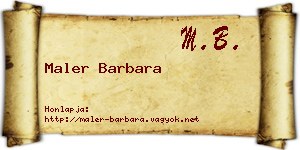 Maler Barbara névjegykártya